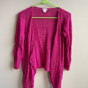 Mossimo Supply Co. Fuchsia Open Knit Cardigan